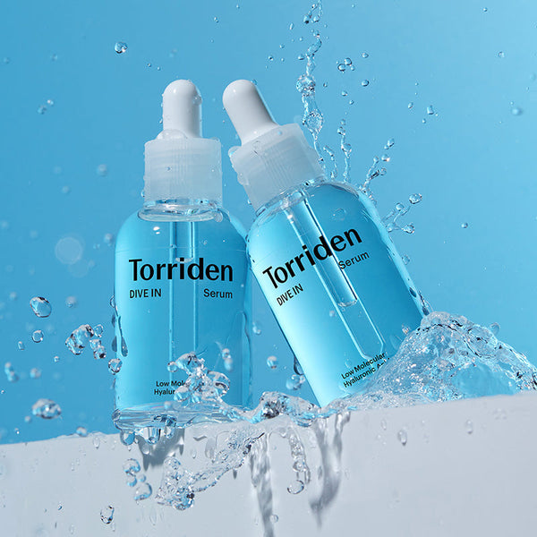 Sérum hydratant Torriden Dive-In à l’acide hyaluronique faible poids moléculaire pour hydrater intensément, repulper la peau et renforcer la barrière cutanée.