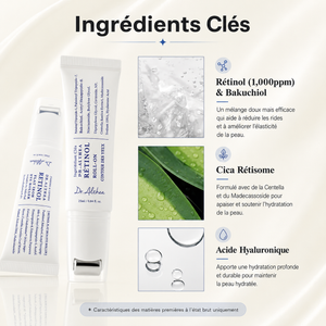 Dr. Althea Retinol Eye Roller 15 ml, sérum contour des yeux au rétinol avec embout roll-on Gua Sha.