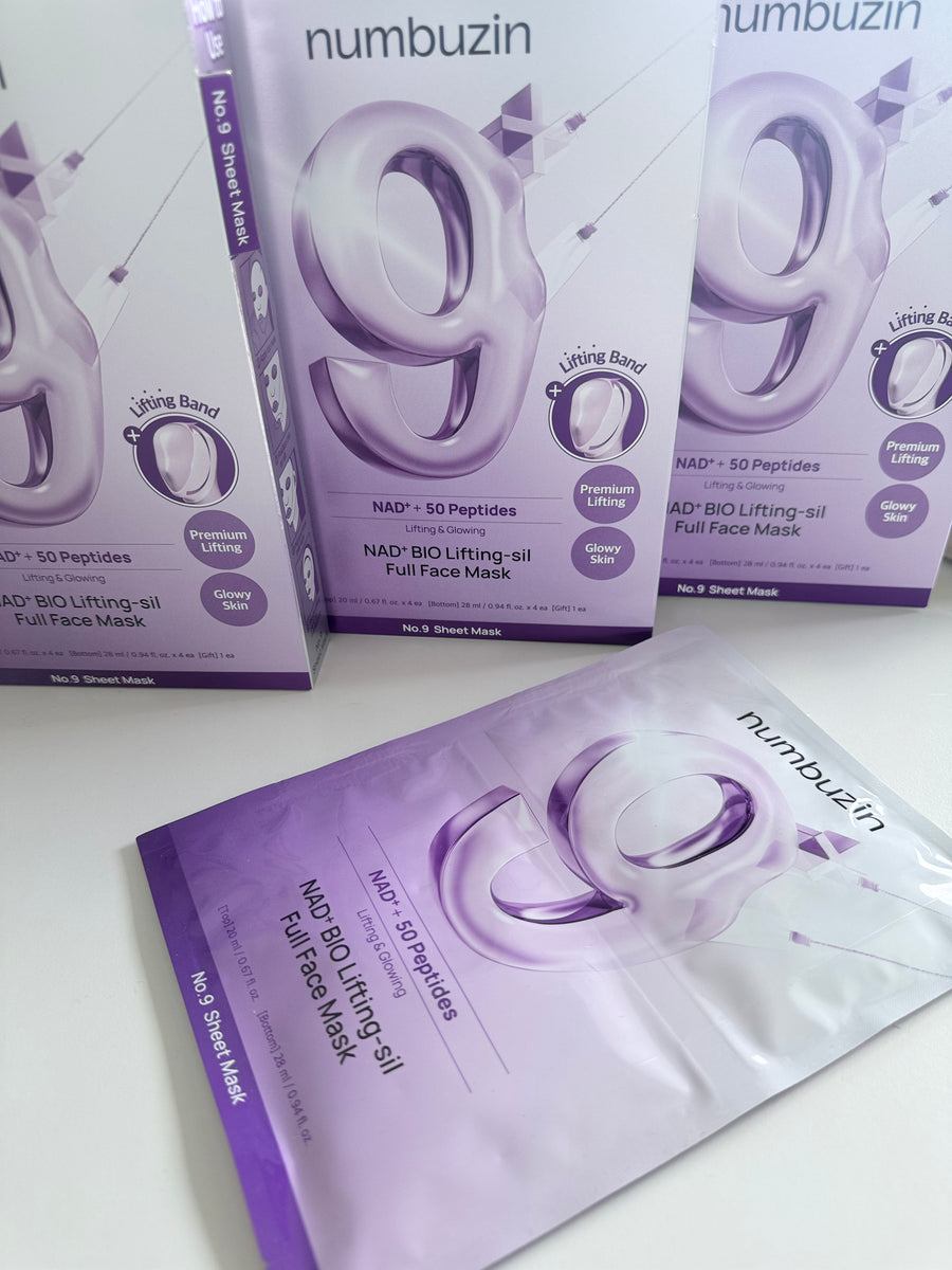 Numbuzin No.9 masque lifting coréen NAD+ fermeté et effet tenseur immédiat