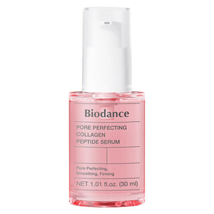 Sérum Biodance Pore Perfecting Collagen Peptide 30 ml - sérum visage coréen au collagène et peptides pour resserrer les pores, raffermir et hydrater la peau.”