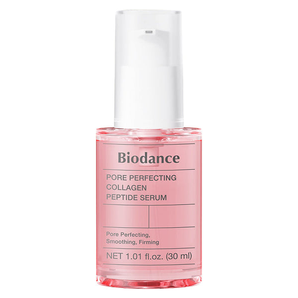 Sérum Biodance Pore Perfecting Collagen Peptide 30 ml - sérum visage coréen au collagène et peptides pour resserrer les pores, raffermir et hydrater la peau.”