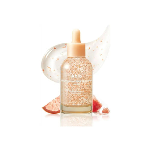 Sérum Abib Glutathiosome Dark Spot Serum avec texture microcapsules présenté comme adapté aux peaux normales, sèches, sensibles et mixtes pour cibler les taches pigmentaires, le teint irrégulier, les marques d’acné et le teint terne.