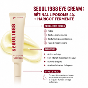 KSECRET Seoul 1988 Eye Cream au rétinal liposome 4 % appliquée sur la peau.