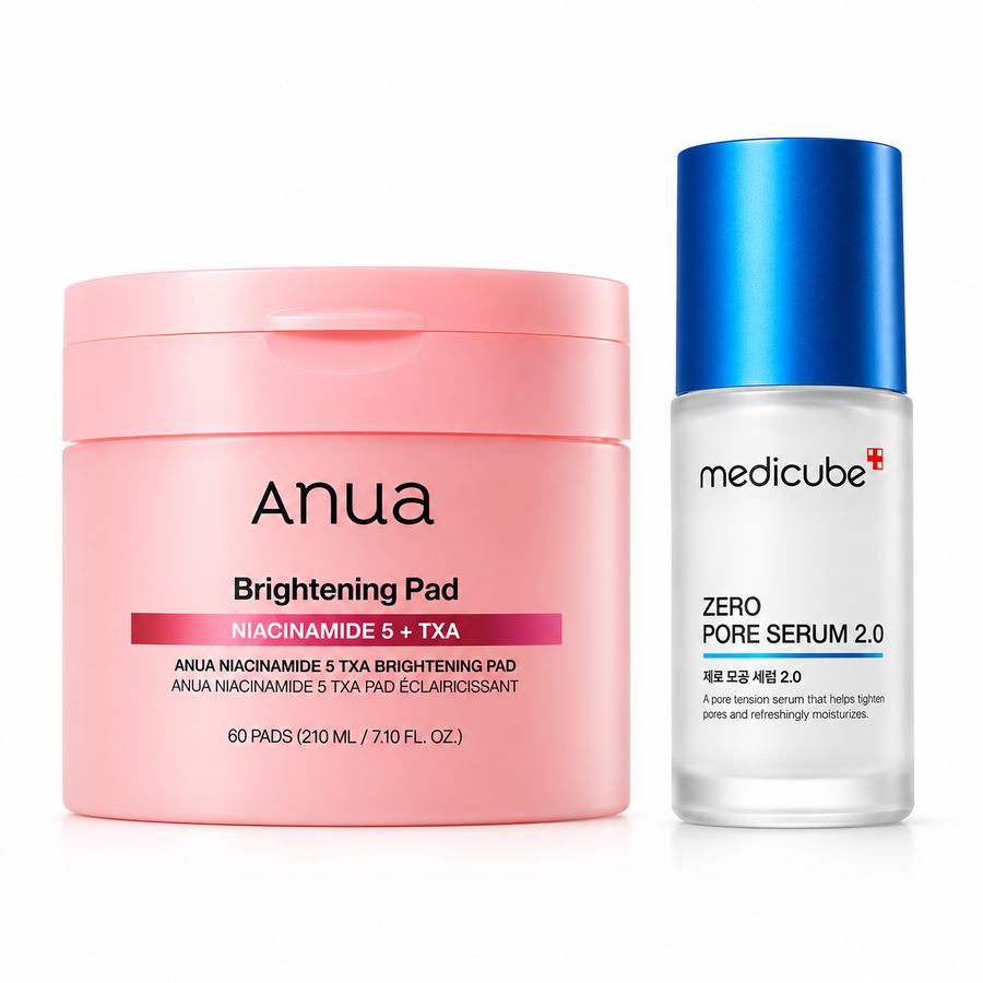 Anua Brightening Pads & Medicube Zero Pore Serum | Duo Éclat & Pores