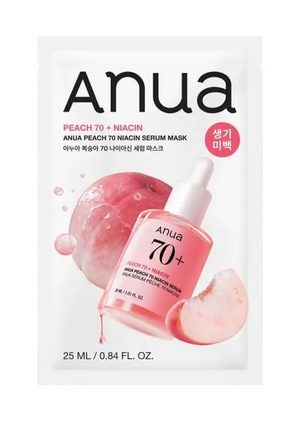 Anua Peach 70 Niacin Serum Mask | Masque tissu éclat à la niacinamide