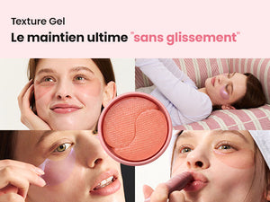 Texture hydrogel des patchs Biodance au collagène offrant une adhérence parfaite et une hydratation intense.