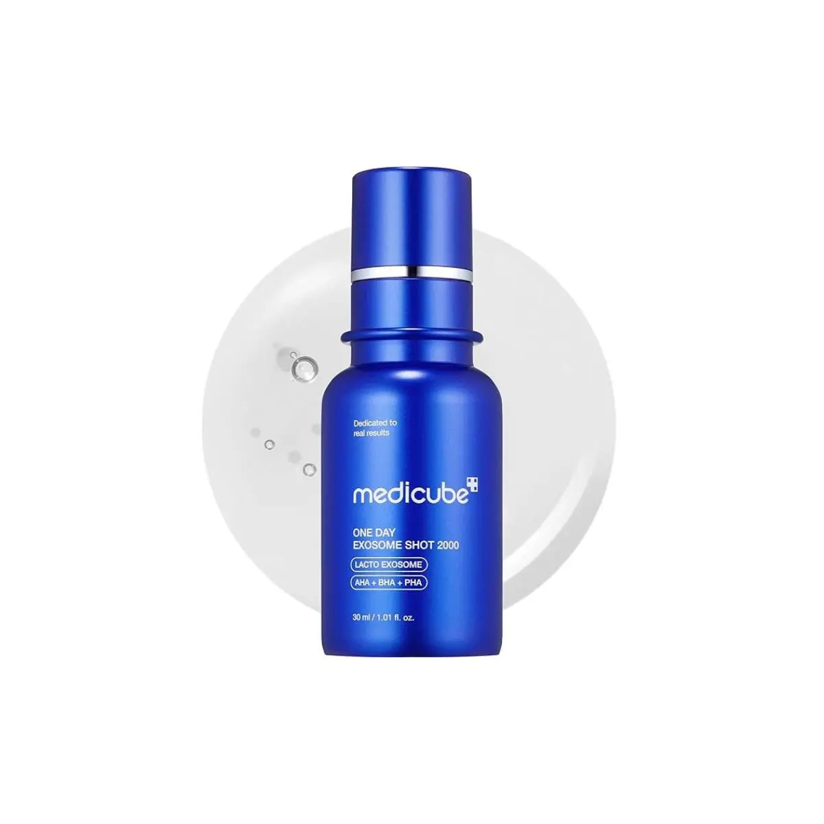 Sérum coréen Medicube One Day Exosome Shot 2000 en flacon bleu pour peau lumineuse et texture affinée