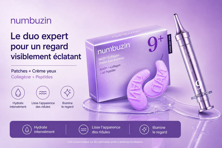 Soin contour des yeux coréen Numbuzin au collagène et peptides pour hydrater, lisser et illuminer le regard