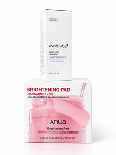 Duo skincare coréen anti-taches et anti-pores avec Medicube Zero Pore Serum et Anua Brightening Pad