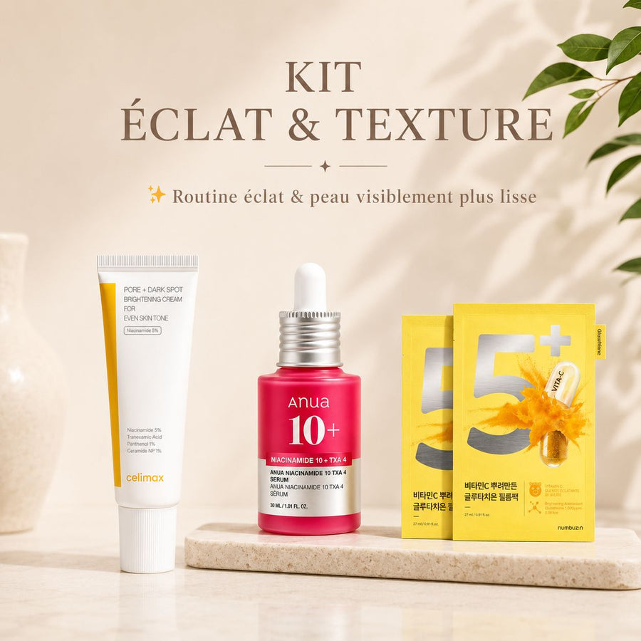 Kit Pores et Taches K-Beauty coréen pour une peau lisse et un teint uniforme